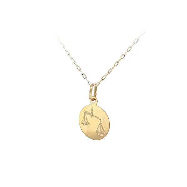Gold Pendant Sign of the Scales