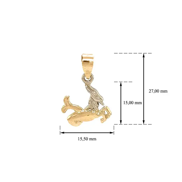 Gold Pendant Sign of the Capricorn