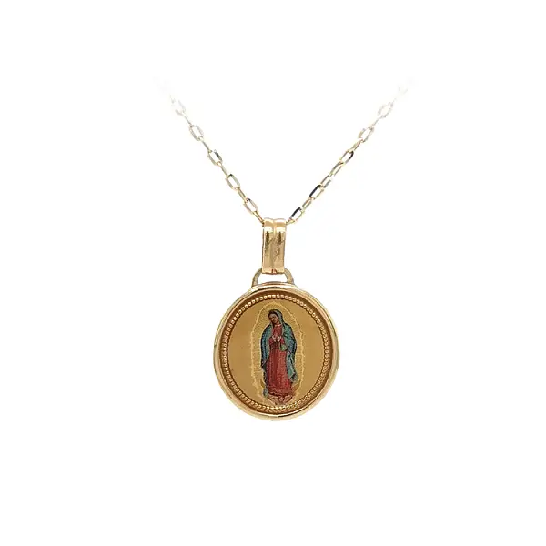 Gold Pendant Madonna Virgin Mary