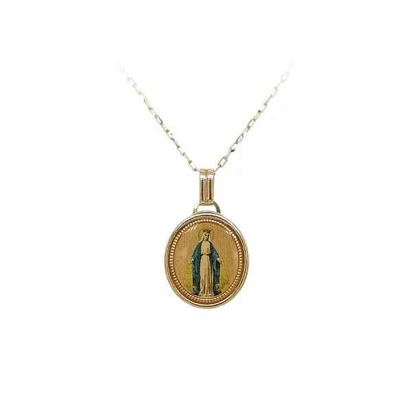 Gold Pendant Madonna Virgin Mary