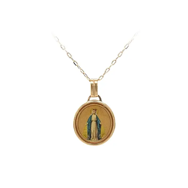 Gold Pendant Madonna Virgin Mary