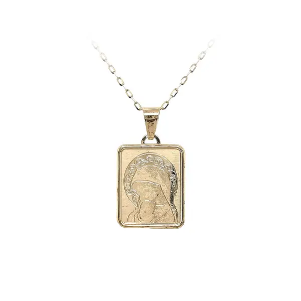 Gold Pendant Madonna Virgin Mary