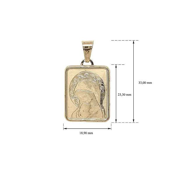 Gold Pendant Madonna Virgin Mary