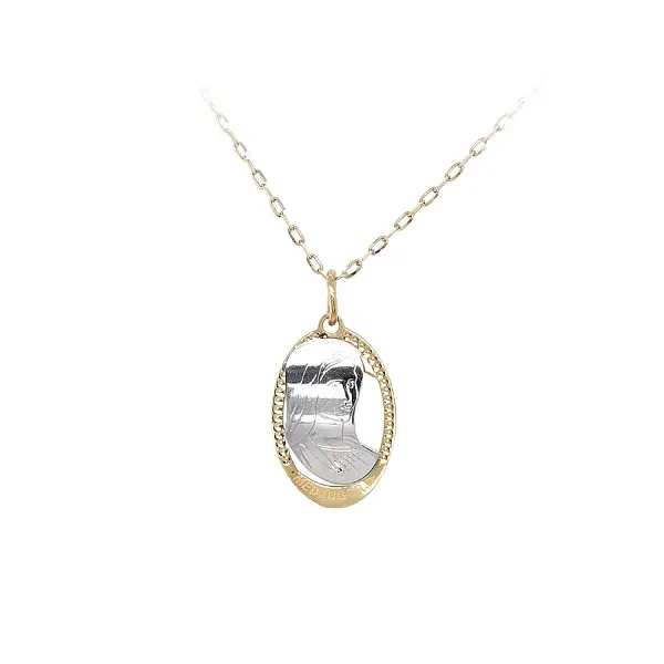 Pendant Madonna Virgin Mary of Combined Gold