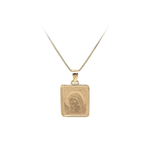 Gold Pendant Madonna Virgin Mary