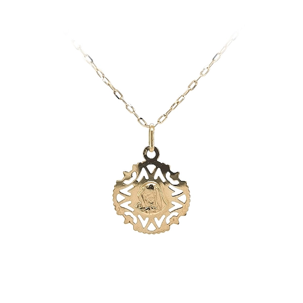 Gold Pendant Madonna Virgin Mary