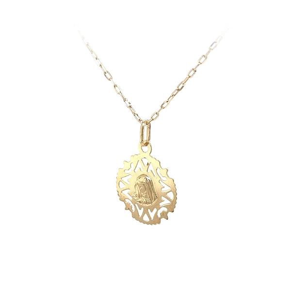Gold Pendant Madonna Virgin Mary