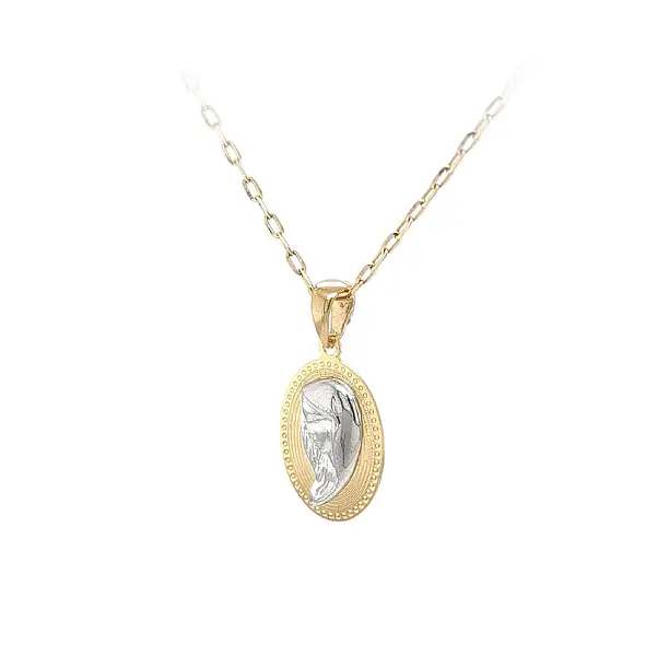 Pendant Madonna Virgin Mary of Combined Gold