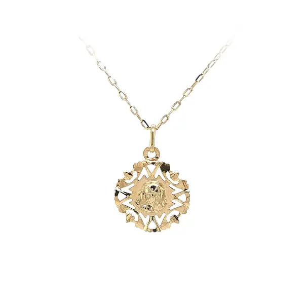 Gold Pendant Madonna Virgin Mary