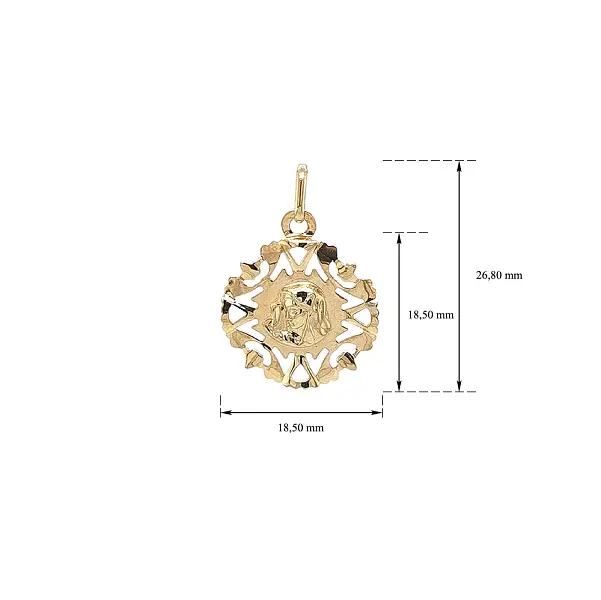 Gold Pendant Madonna Virgin Mary