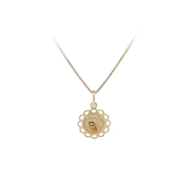 Gold Pendant Madonna Virgin Mary