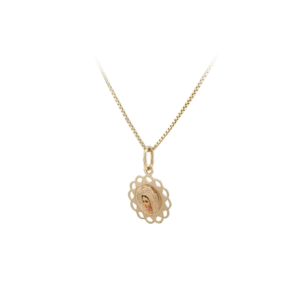 Gold Pendant Madonna Virgin Mary