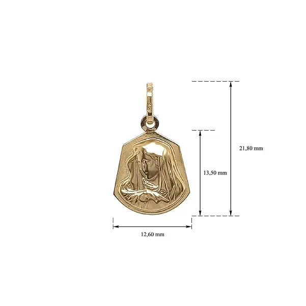 Gold Pendant Madonna Virgin Mary