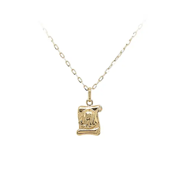 Pendant with Fine Relief of Virgin Mary on Golden Parchment
