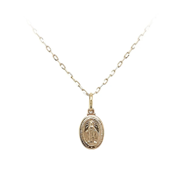Gold Pendant Madonna Virgin Mary