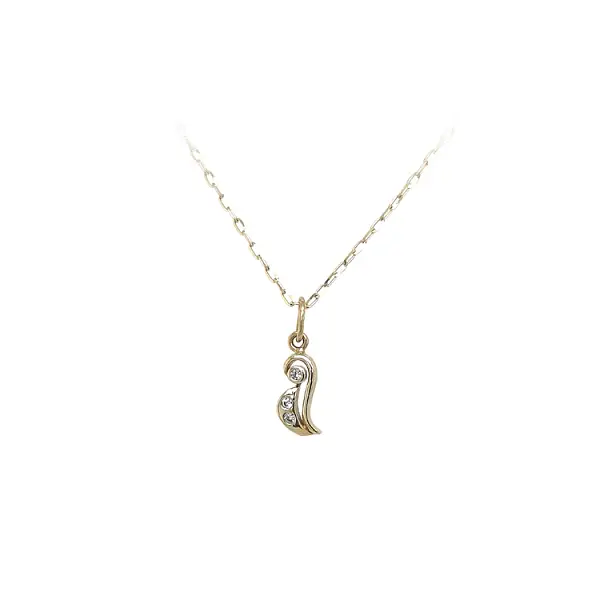 Gold Pendant with Zircon