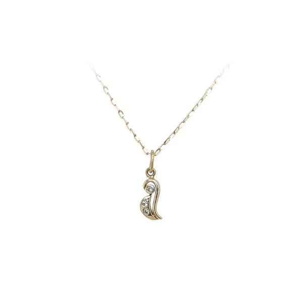 Gold Pendant with Zircon