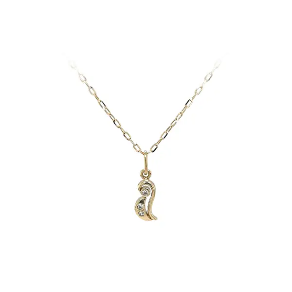 Gold Pendant with Zircon