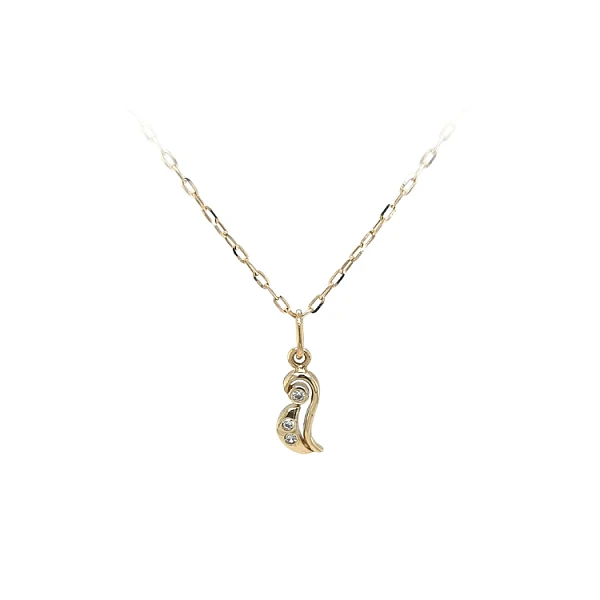 Gold Pendant with Zircon