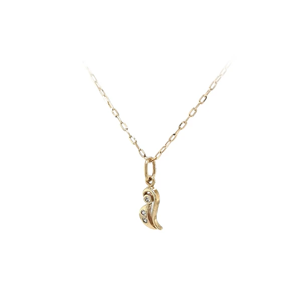 Gold Pendant with Zircon