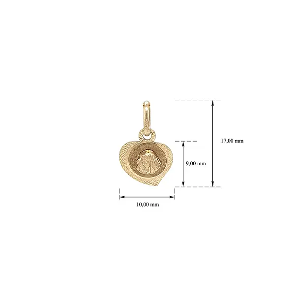 Gold Pendant Our Lady in the Heart of Faith