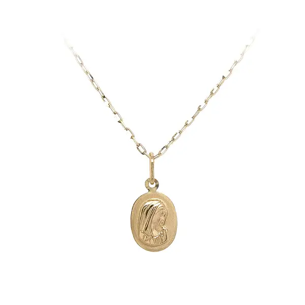 Gold Pendant Madonna Virgin Mary