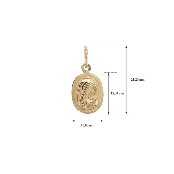 Gold Pendant Madonna Virgin Mary