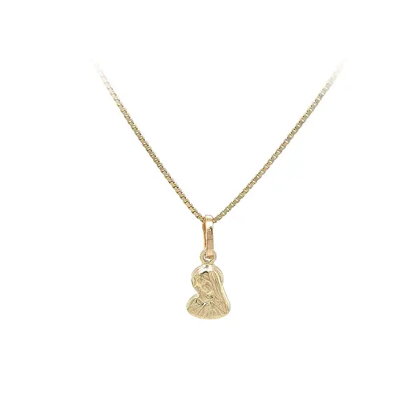 Spiritual Gold Pendant with Motif of Virgin Mary and Jesus Christ