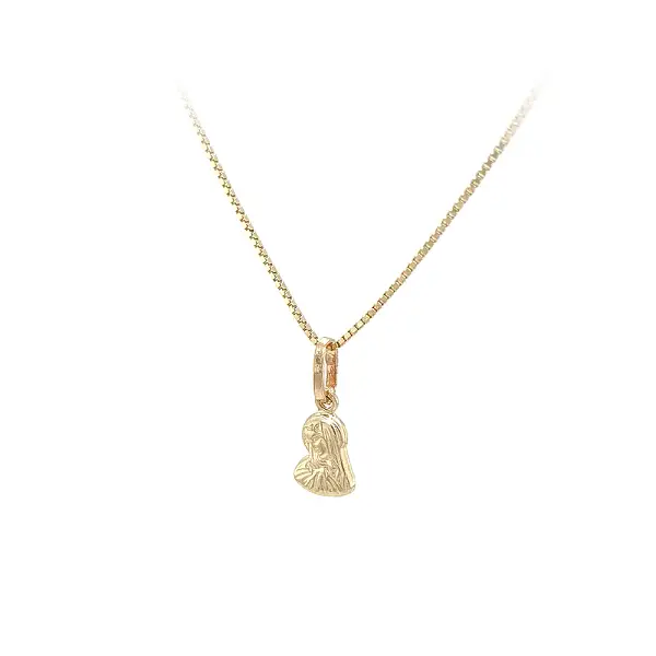 Spiritual Gold Pendant with Motif of Virgin Mary and Jesus Christ