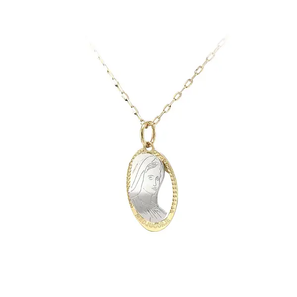 Medallion of the Virgin Mary - Elegance of Combined Gold