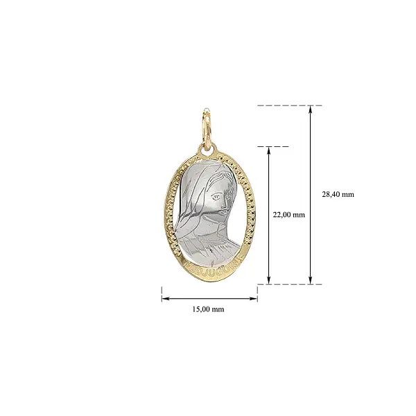 Medallion of the Virgin Mary - Elegance of Combined Gold