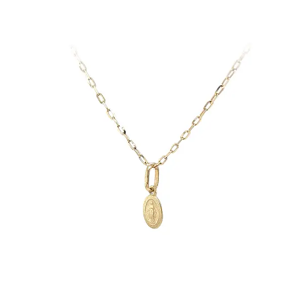 Gold Pendant with Fine Image of Virgin Mary