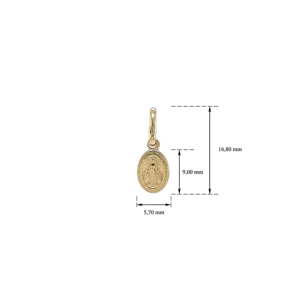 Gold Pendant with Fine Image of Virgin Mary