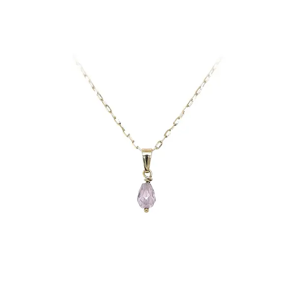 Gold Pendant with Purple Stone