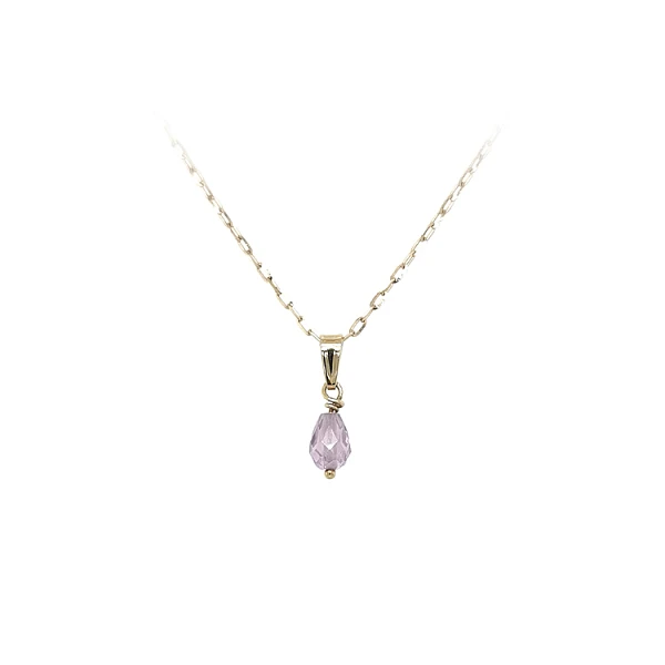Gold Pendant with Purple Stone