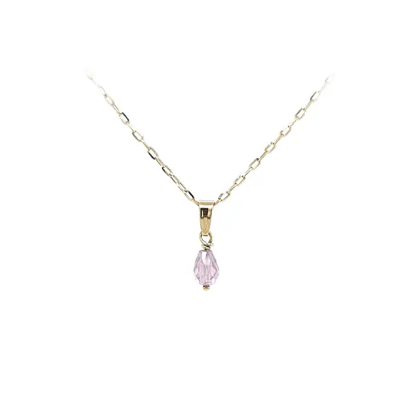 Gold Pendant with Purple Stone
