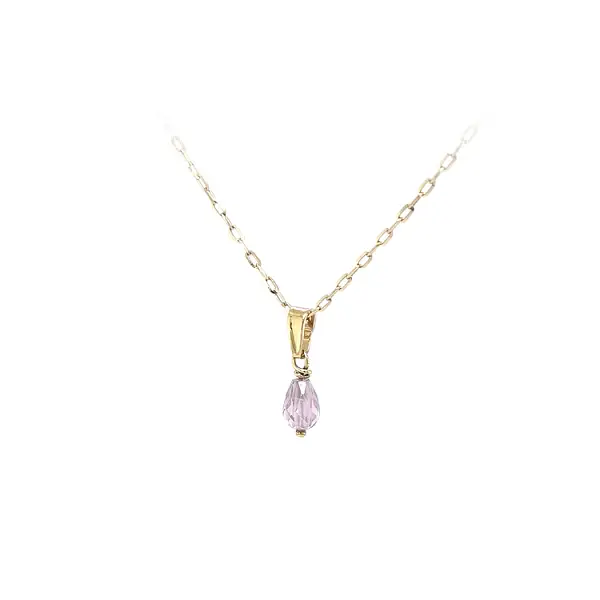 Gold Pendant with Purple Stone