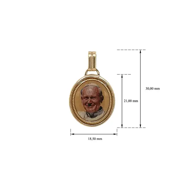 Gold Pendant Medallion Pope John Paul II