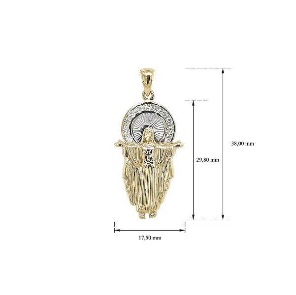Pendant with Jesus Christ made of Combined Gold