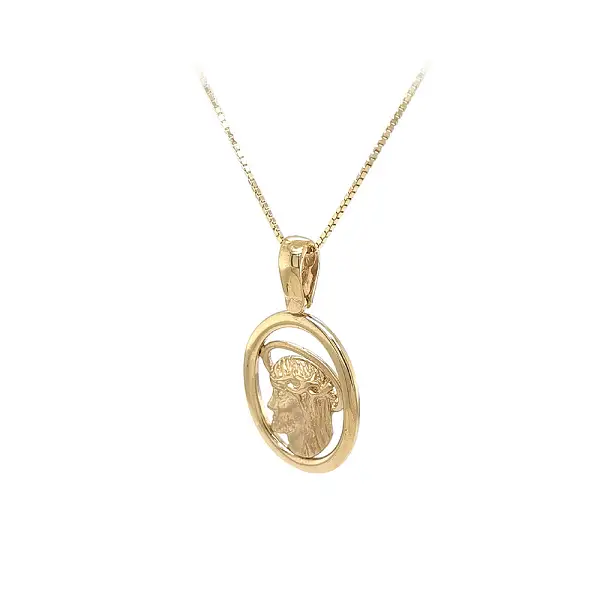 Gold Pendant Jesus Christ - Symbol of Humility and Love