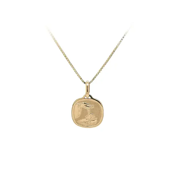Gold Pendant for Christening - Symbol of Faith and Protection