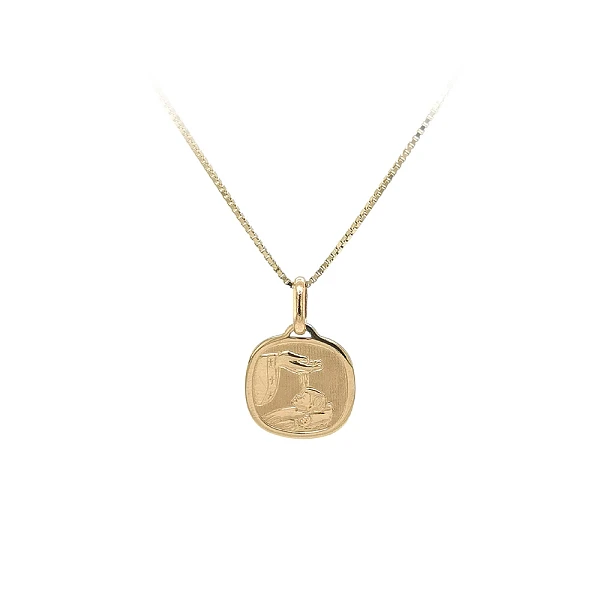 Gold Pendant for Christening - Symbol of Faith and Protection