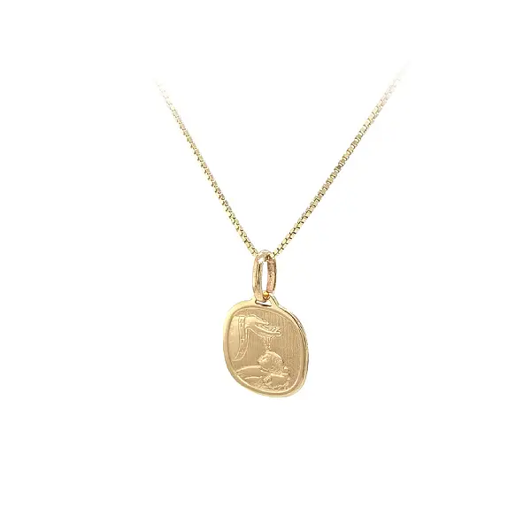 Gold Pendant for Christening - Symbol of Faith and Protection