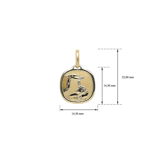 Gold Pendant for Christening - Symbol of Faith and Protection