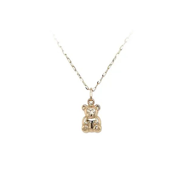 Golden Teddy Bear Pendant