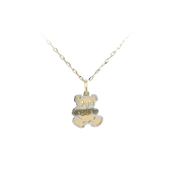 Golden Teddy Bear Pendant