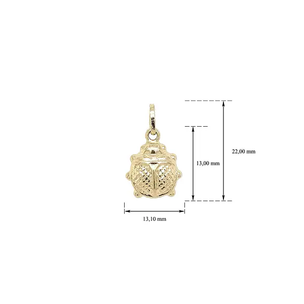 Luxury Pendant in Ladybug shape made of Pure Gold