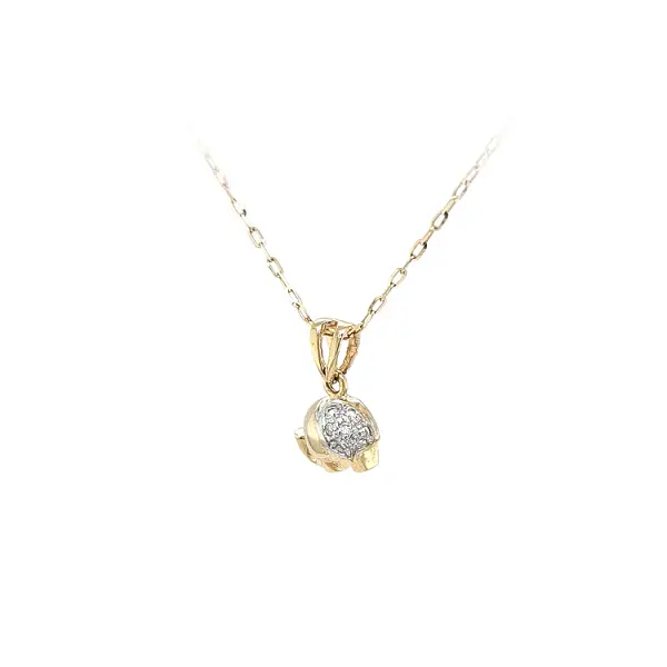 Gold Pendant Elephant with Zircones