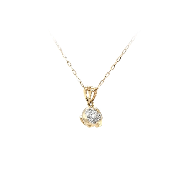 Gold Pendant Elephant with Zircones