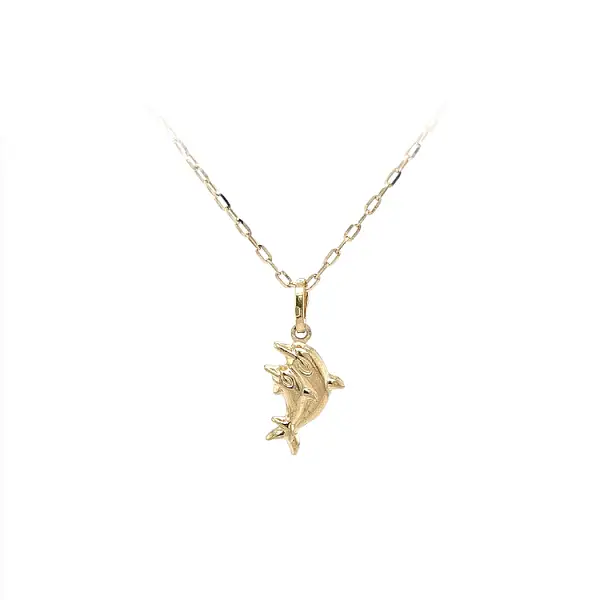 Gold Pendant Dolphins
